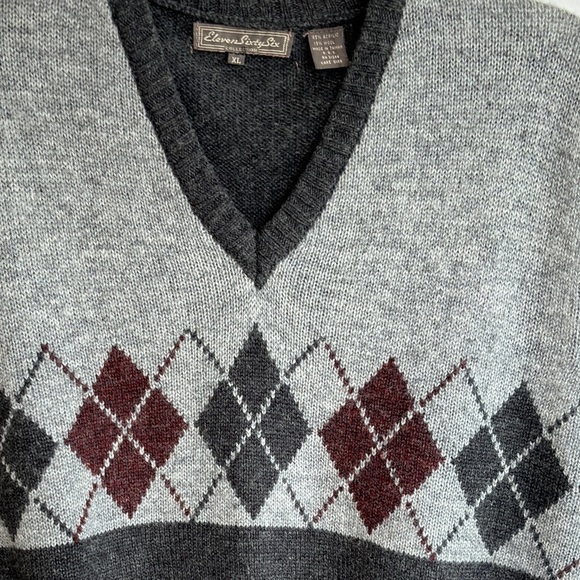 Vintage Mens Argyle Sweater Vest Multicolor X-Large Wool Blend Academia Classic - Picture 12 of 12